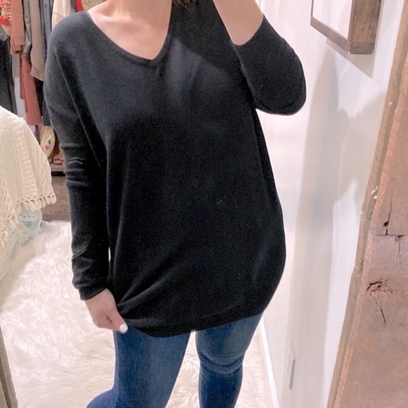 DREAMERS black sweater lattice back size medium/large - Picture 5 of 9